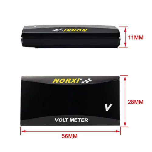 Vista 7 de Voltímetro digital para motocicleta, medidor de voltaje CC de 12 V, medidor de voltaje impermeable para automóvil y motocicleta con función de Rojo