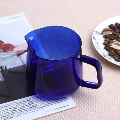Vista 5 de Tazas de vidrio para servir café con mango de boquilla, crema de leche, mezcla de cereales, avena apta para microondas, accesorios de cocina, tazas