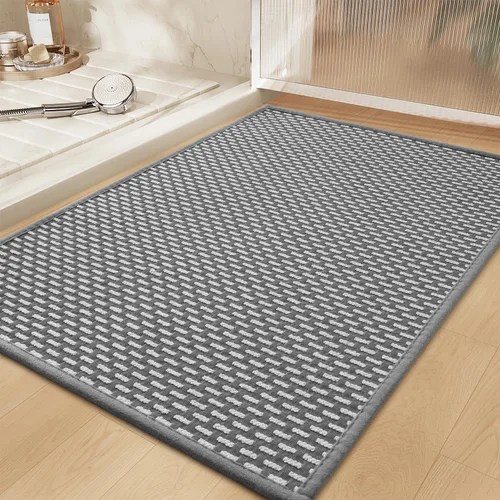 Vista 7 de RESARE Tapete de baño antideslizante, lavable a máquina, súper absorbente, de secado rápido, tapete de baño ultra suave para suelo de baño, 17 x 24