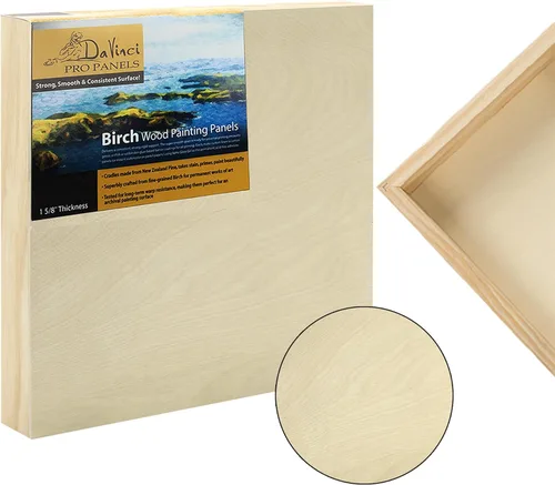 Vista 2 de Da Vinci Pro Panel de madera de abedul de 1-5/8 pulgadas de profundidad, paquete de 4 paneles rectangulares medianos, textura fina, resistente a