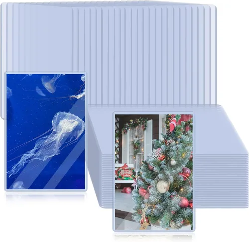Vista 8 de Rainmae Paquete de 5 protectores rígidos de impresión de 11 x 17 pulgadas, protectores de hojas de plástico duro impermeables transparentes, fundas