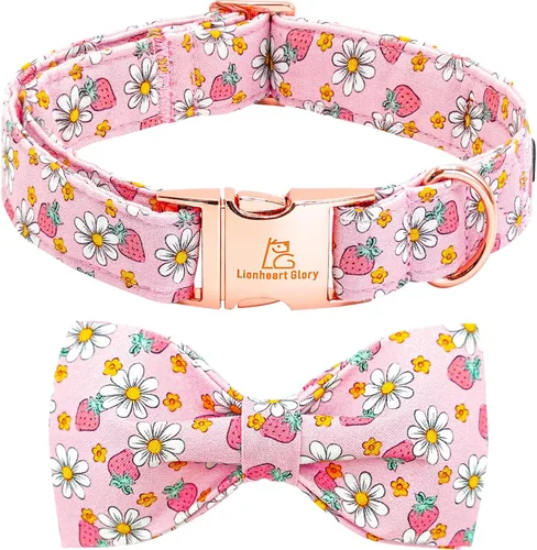 Vista 10 de Lionheart glory - Collar de perro de San Valentín, collares para perros con lazo, collares para mascotas ajustables con lazo para perros pequeños