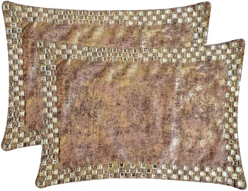Vista 147 de The HomeCentric Fundas de almohada lumbares doradas de 12 x 14 pulgadas (11.8 x 13.8 in), de piel sintética, con diseño de animales, estilo moderno