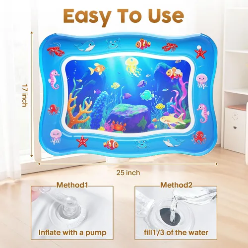 Vista 7 de Tapete de agua para gatos – Juguetes interactivos para gatos mejorados con PVC grueso de 0.028 in de grosor para refrigeración y calefacción, cama