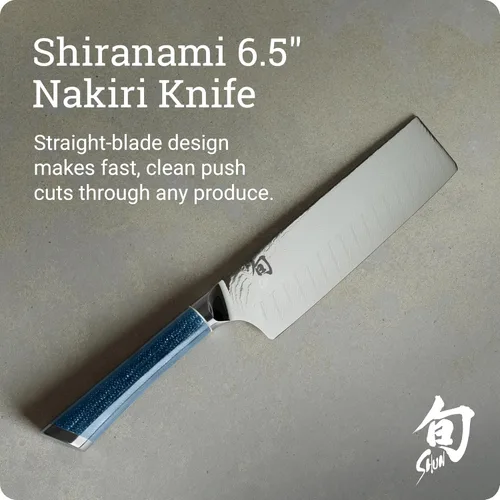 Vista 2 de Shun Cuchillo Nakiri Shiranami de 6.5