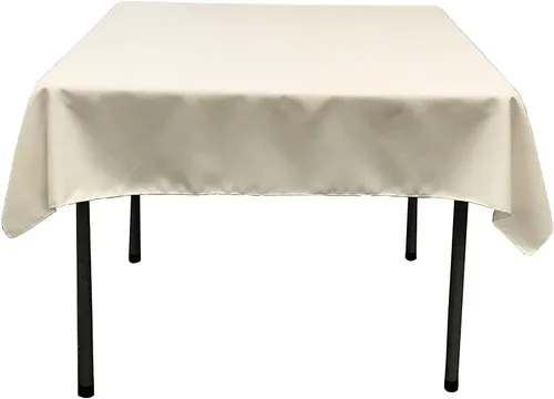 Vista 104 de LA Linen. Mantel cuadrado de popelina de poliéster