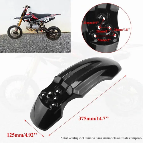 Vista 4 de Nuevo Olym plástico rueda delantera guardabarros motocicleta Fender Protector negro
