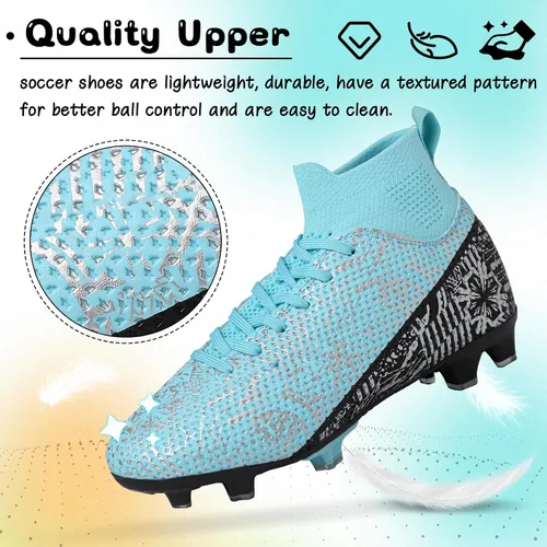 Vista 2 de Tacos de fútbol para niños y niñas, zapatos de fútbol para césped AGFG