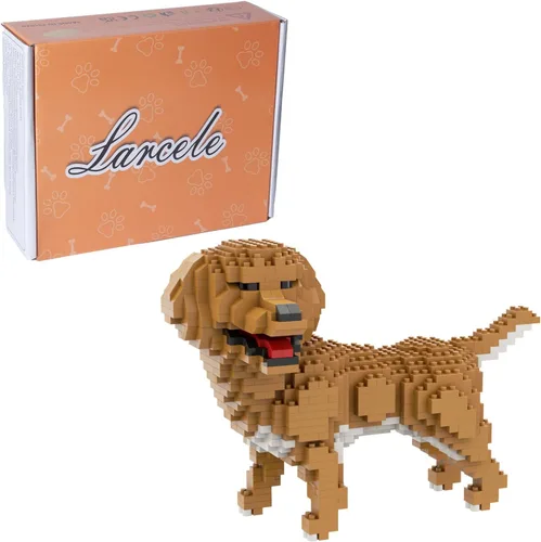 Vista 7 de Larcele Micro Bloques de Construcción Conjunto de Animales, Mini Ladrillos de Juguete de Construcción 3D, 797 Piezas KLJM-05(Bull Terrier)