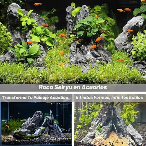 Vista 5 de Unocho Seiryu Rock Piedras de Acuario 11lb Piedra de Dragón Natural para Paisajismo de Acuarios Tanque de Peces Paisajismo de Acuario Tanque