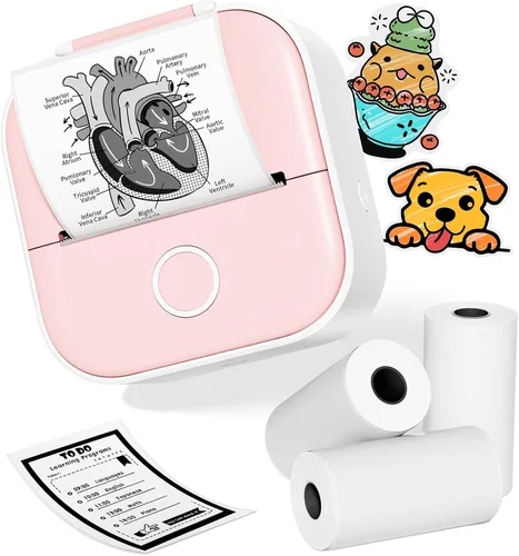 Vista 12 de Ponek Mini impresora de etiquetas adhesivas - Máquina para hacer pegatinas T02 con aplicación inteligente AI Print Pods Mini Printer for Students