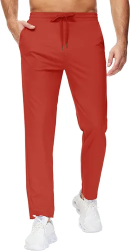 Vista 7 de Pantalones deportivos altos para hombre con entrepierna de 29/34/36 pulgadas con bolsillos con cremallera, pantalones deportivos para correr