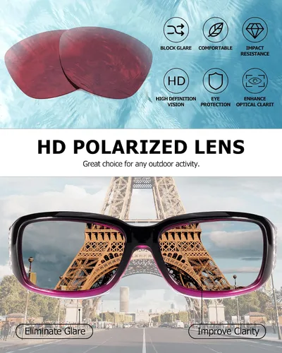 Vista 5 de LVIOE Gafas de sol polarizadas inspiradas en diamantes de imitación para mujer, rectángulo de moda UV400 sombra LS907