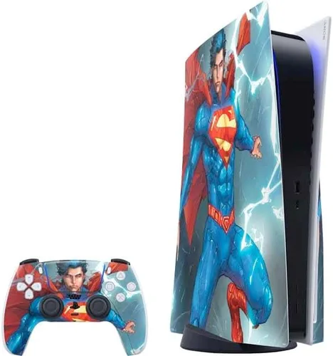 Vista 14 de Skinit Decal Gaming Skin Compatible with PS5 Bundle - Officially Licensed DC Comics Superman Unchained #1 Original Cover Design