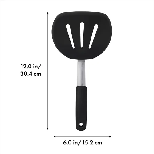 Vista 4 de OXO Good Grips espátula/espumadera de panqueque de nailon flexible, ninguno , Negro