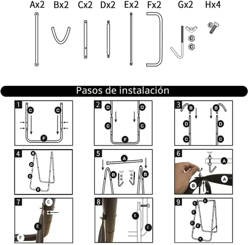 Vista 5 de Silla hamaca con soporte, soporte para silla hamaca con columpio colgante incluido, soporte de hamaca resistente a la intemperie, máximo 450 libras