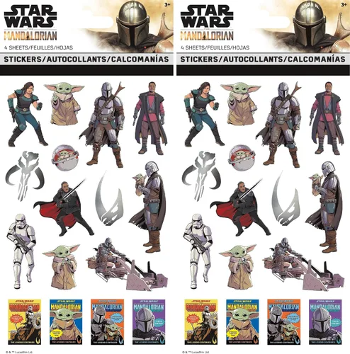 Vista 4 de Star Wars Mandalorian 2 - Adhesivo estándar de The Child - 4 hojas
