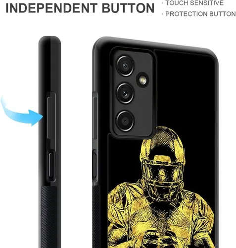 Vista 2 de Funda compatible con Samsung Galaxy A13, funda protectora de fútbol americano para hombres y mujeres, goma de silicona suave antideslizante y a