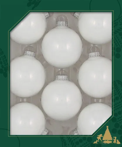 Vista 7 de Christmas By Krebs Adornos de bola de Navidad de vidrio sin costuras de diseñador hechos en EE.UU., 2 5/8" (67mm), 8 piezas