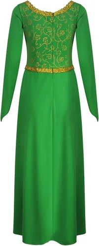 Vista 2 de Adult Fiona Costume Dress Cosplay Princess Dress for Women Long Sleeve Gown Halloween with Headgear