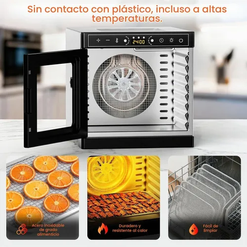 Vista 5 de Deshidratador de alimentos, 8 bandejas de acero inoxidable
