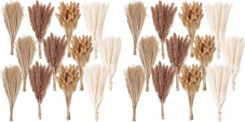 Vista 14 de 10 tallos de hierba de las pampas de 40 pulgadas de alto en color beige natural, añade un toque bohemio a tu espacio: hierba de las pampas ideal