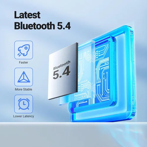 Vista 2 de UGREEN Adaptador auxiliar Bluetooth 5.4 para automóvil, [conexión mejorada y cancelación de ruido], receptor auxiliar Bluetooth con cable trenzado