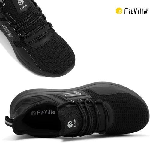 Vista 3 de FitVille Tenis anchos para hombre, zapatos deportivos para correr por carretera con puntera ancha, núcleo fresco