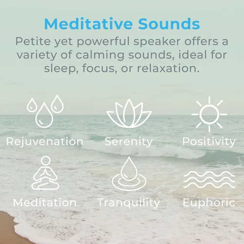 Vista 4 de Pure Enrichment Wave Mini Zen - Máquina de sonido calmante - Máquina de sonido portátil para estudios de yoga, viajes y sueño - 6 sonidos
