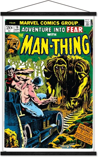 Vista 8 de Trends International Marvel Comics: Man-Thing #16 - Póster de pared, 22.4 pulgadas de largo x 14.7 pulgadas, versión enmarcada en madera de granero