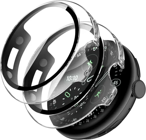 Vista 11 de Miimall - Juego de 2 fundas con protector de pantalla para Google Pixel Watch 4 de 1.772 pulgadas, antiarañazos, sensible de alta definición