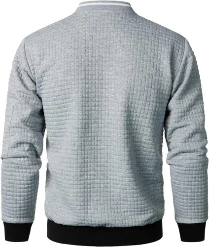 Vista 4 de HOOD CREW Chaquetas casuales ligeras para hombre, chaqueta de bombardero universitario con cremallera