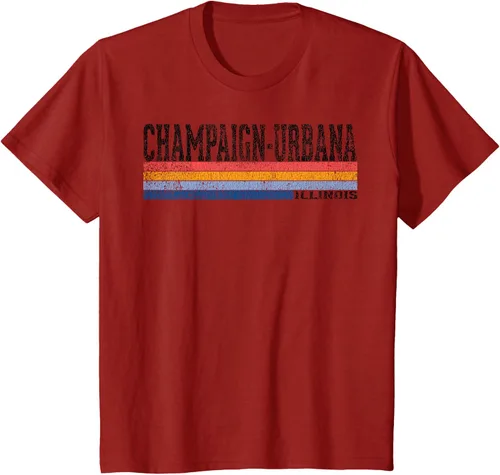 Vista 79 de clásico 1980s estilo champaign-urbana Illinois T Shirt, hombre 2XL, Blanco