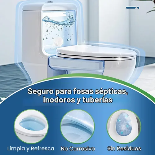 Vista 3 de Msvvko Tabletas limpiadoras de inodoro con lejía, paquete de 12 potentes fórmula para eliminar la cal y el óxido