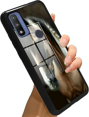 Vista 312 de Funda para Motorola Moto G Stylus 5G 2021 de vidrio templado, funda negra con diseño de mujer negra africana para mujeres y hombres, antiarañazos, a