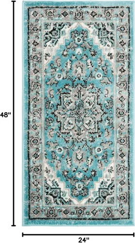 Vista 2 de SAFAVIEH Skyler Collection SKY126M - Alfombra bohemia estilo medallón envejecido, no desprende pelusa, para sala de estar o dormitorio, 2 x 4 pies
