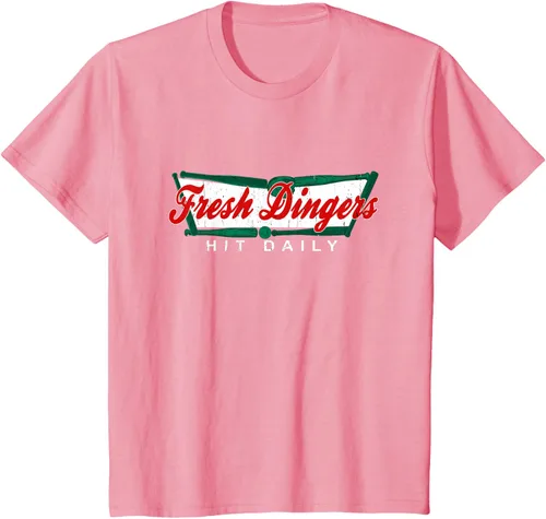 Vista 91 de Camiseta divertida de béisbol y softbol Don't Bunt Hit Fresh Dingers, Negro