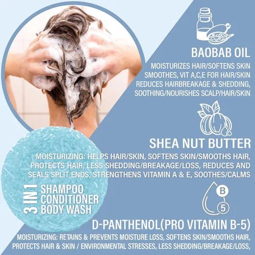 Vista 3 de Luxiny Bay Rum - Barra de champú vegano, sin sulfatos, fabricado en Estados Unidos, champú, acondicionador y gel de baño 3 en 1 para hombre, ideal