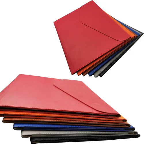 Vista 7 de Carpeta de archivos A4 de cuero PU Portafolio impermeable con cierre magnético invisible, color negro