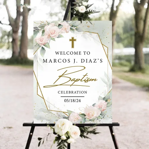 Vista 11 de Letreros personalizados para fiesta de bautismo, cartel de bienvenida al bautismo, celebración de bautismo, pancarta de primera comunión, fiesta