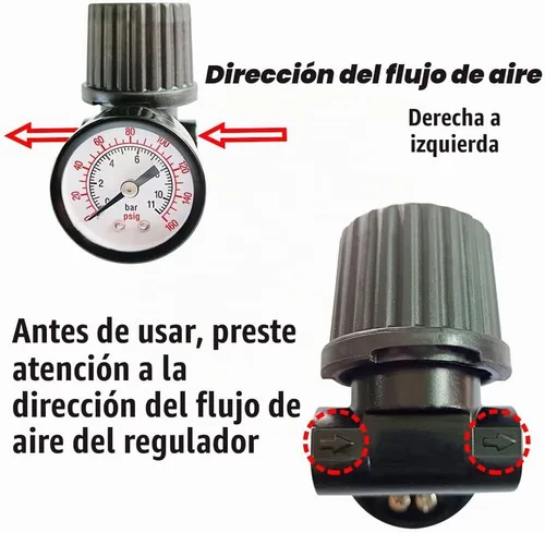 Vista 3 de Regulador de presión de aire de reemplazo de 1/4" NPT para compresor de aire
