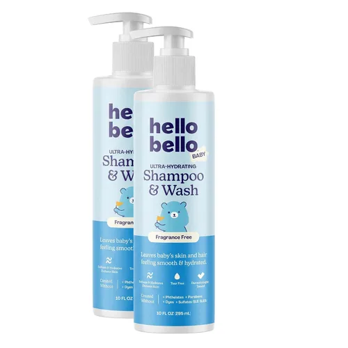Vista 13 de Hello Bello Champú para bebés y gel de baño, suave aroma a vainilla de coco, 10 onzas