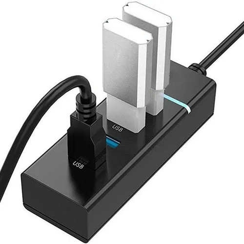 Vista 3 de Hub USB 3.0 Divisor de puerto USB, concentrador de datos USB de alta velocidad de 4 puertos con indicador LED para laptop, PC, computadora, disco