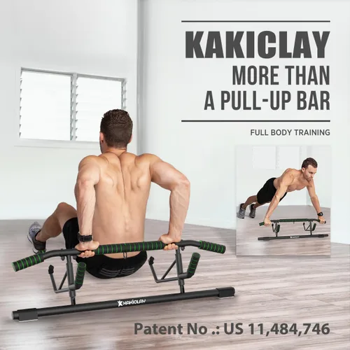 Vista 6 de KAKICLAY Nueva Barra de Dominadas Mejorada para Marco de Puerta - Diseño Plegable y que Ahorra Espacio, Capacidad de Hasta 440 Libras, Sin Tornillos