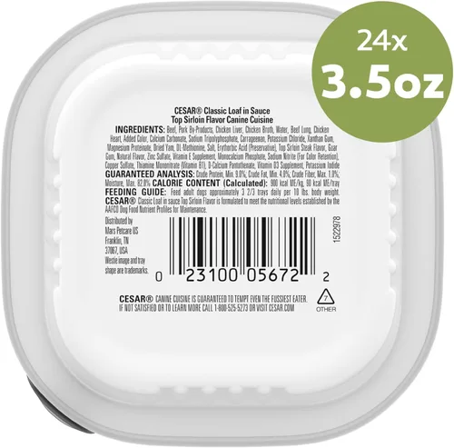 Vista 45 de Cesar Classic Loaf in Sauce - Alimento húmedo para perros adultos, sabor a tocino y huevo, comida húmeda para perros, bandejas fáciles de despegar