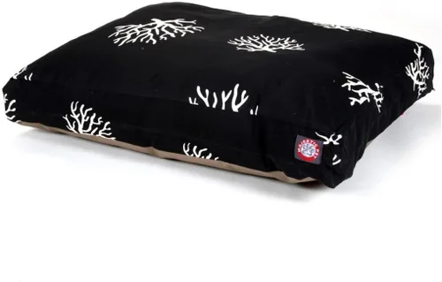 Vista 7 de Majestic Pet Products - Cama rectangular pequeña para perros y mascotas, color coral negro, con funda extraíble y lavable Removable & Washable