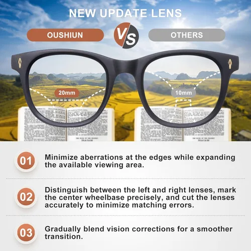 Vista 3 de Lentes de lectura fotocromáticos progresivos multienfoque con bloqueo de luz azul para computadora para mujer
