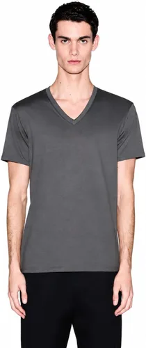 Vista 32 de Armani Exchange Camiseta de manga corta con cuello en V de algodón Pima para hombre Beacon Blue