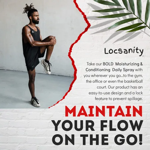 Vista 6 de Loc Spray – Locsanity BOLD - Spray hidratante diario para rastas, rastas, ligero para el cuero cabelludo y el cabello, spray acondicionador natural