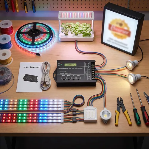 Vista 7 de Jeffergarden Multi funcional DC12 24V centralina tc420 tc420 20A programable LED controlador de tiempo 5 canales color ajustable con CD cable USB